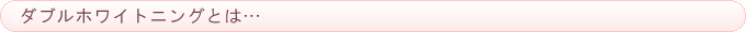 ダブルホワイトニングとは…